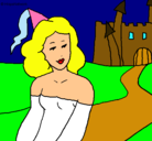 Dibujo Princesa y castillo pintado por andrea