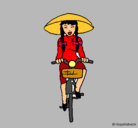 Dibujo China en bicicleta pintado por Estela
