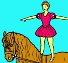 Dibujo Trapecista encima de caballo pintado por fernanda