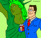Dibujo Estados Unidos de América pintado por blasi