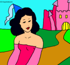 Dibujo Princesa y castillo pintado por anto
