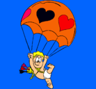 Dibujo Cupido en paracaídas pintado por dogor