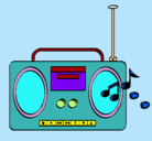 Dibujo Radio cassette 2 pintado por lupita