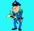 Dibujo Policía haciendo multas pintado por WASAROTOROKER