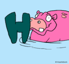 Dibujo Hipopótamo pintado por Heidy