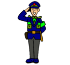 Dibujo Policía saludando pintado por ariela140
