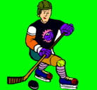 Dibujo Jugador de hockey sobre hielo pintado por blue