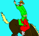Dibujo Vaquero en caballo pintado por RAMIROVALLEJOS
