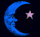 Dibujo Luna y estrella pintado por pierina