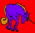 Dibujo Unicornio bravo pintado por violeta