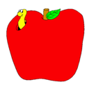 Dibujo Gusano en la fruta pintado por HIRAM