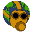Dibujo Tierra con máscara de gas pintado por valaentinabermudez
