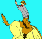 Dibujo Vaquero en caballo pintado por alexis