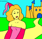Dibujo Princesa y castillo pintado por LAURA