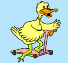 Dibujo Pato en patinete pintado por thiareyvicente