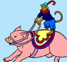 Dibujo Mono y cerdo pintado por NATALIA