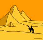 Dibujo Paisaje con pirámides pintado por lara