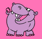Dibujo Hipopótamo pintado por javiera