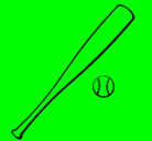 Dibujo Bate y bola de béisbol pintado por abril