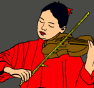 Dibujo Violinista pintado por lara