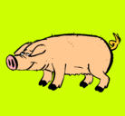 Dibujo Cerdo con pezuñas negras pintado por richar