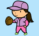 Dibujo Jugadora de béisbol pintado por zacatillo