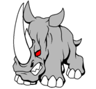 Dibujo Rinoceronte II pintado por rinoserontefurioso