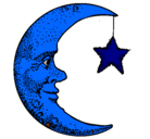 Dibujo Luna y estrella pintado por k