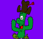 Dibujo Cactus con sombrero pintado por blasi