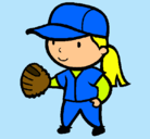 Dibujo Jugadora de béisbol pintado por caro