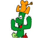 Dibujo Cactus con sombrero pintado por MONSERRAT