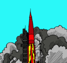 Dibujo Lanzamiento cohete pintado por daniel