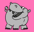 Dibujo Hipopótamo pintado por si