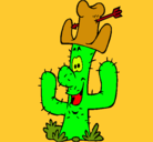 Dibujo Cactus con sombrero pintado por SAIOA