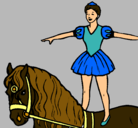Dibujo Trapecista encima de caballo pintado por angy
