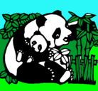 Dibujo Mama panda pintado por josedavid