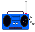 Dibujo Radio cassette 2 pintado por FER