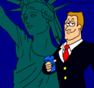 Dibujo Estados Unidos de América pintado por lara