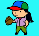 Dibujo Jugadora de béisbol pintado por miqi