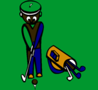 Dibujo Jugador de golf II pintado por superheroe