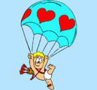 Dibujo Cupido en paracaídas pintado por bellajerusalen@hotmail.mx
