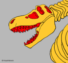 Dibujo Esqueleto tiranosaurio rex pintado por diego