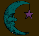 Dibujo Luna y estrella pintado por marianela