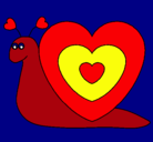 Dibujo Caracol corazón pintado por dulcevruja