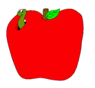 Dibujo Gusano en la fruta pintado por jacob