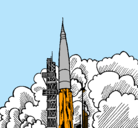 Dibujo Lanzamiento cohete pintado por NATALIA