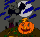 Dibujo Paisaje de Halloween pintado por margareth