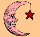 Dibujo Luna y estrella pintado por ANALINA