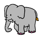 Dibujo Elefante bebe pintado por pumita