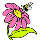 Dibujo Margarita con abeja pintado por mayeli
